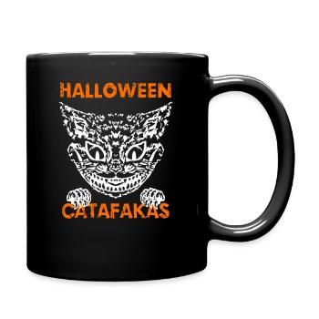 Halloween Catafakas Katze Horror Shirt - Tasse einfarbig - Schwarz - Rechts