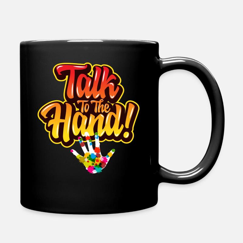 Parlez à la main (rouge) - Mug uni - noir