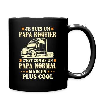 Je suis un papa routier c'est comme un papa - Mug uni - noir - Droite