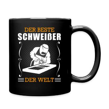 Schweißer Beruf Schweißgerät Handwerker Geschenk - Tasse einfarbig - Schwarz - Rechts