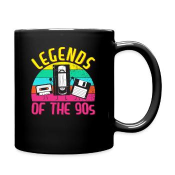 90s Outfit Party 90s Theme Party Cassette - Full Colour Mug - black - Right