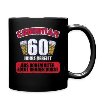 Ciderman 60 Jahre Geburtstag Apfelwein Äppelwoi - Tasse einfarbig - Schwarz - Rechts