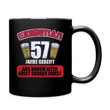 Ciderman 57 Jahre Geburtstag Apfelwein Äppelwoi - Tasse einfarbig - Schwarz - Rechts