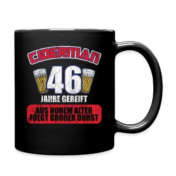 Ciderman 46 Jahre Geburtstag Apfelwein Äppelwoi - Tasse einfarbig - Schwarz - Rechts