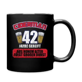 Ciderman 42 Jahre Geburtstag Apfelwein Äppelwoi - Tasse einfarbig - Schwarz - Rechts