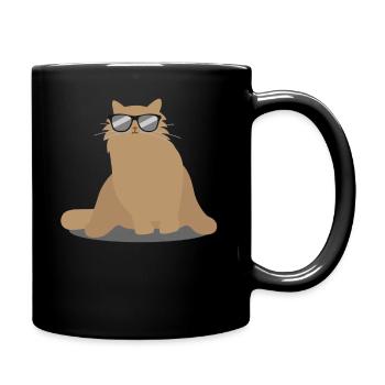 Cat With Sunglasses Funny Kitten Gift - Full Colour Mug - black - Right