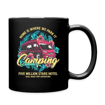 Camping Été - Panel van - Mug uni - noir - Droite