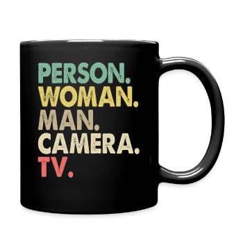 Vintage Person Woman Man Camera TV Political - Full Colour Mug - black - Right