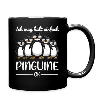 Pinguin Liebhaber Spruch Lustiges Geschenk - Tasse einfarbig - Schwarz - Rechts