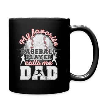 Baseball Dad Papa Vater Baseballspieler Geschenk - Tasse einfarbig - Schwarz - Rechts
