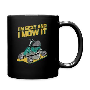 Je suis sexy et je le tonds Tondre la pelouse Jardinage Amoureux - Mug uni - noir - Droite