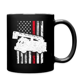 drapeau de pompier de camion américain Conception pour un camion américain - Mug uni - noir - Droite