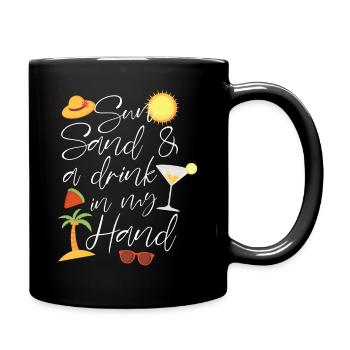 sable solaire et boisson dans ma conception de la main - Mug uni - noir - Droite