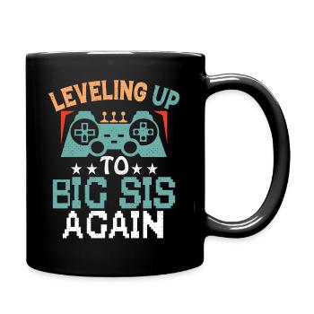 Leveling Up To Big Sister Again Gamer Video Games - Full Colour Mug - black - Right