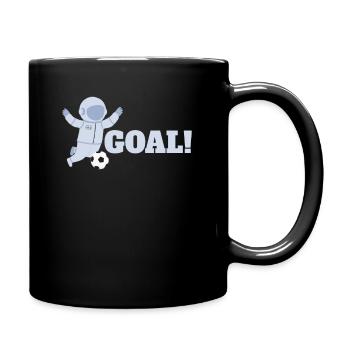 Astronaute et footballeur dans l’espace - Mug uni - noir - Droite