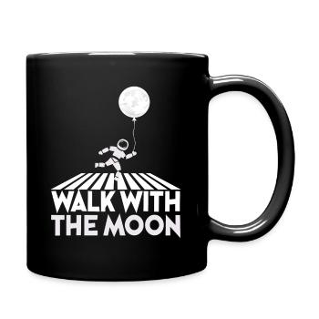 Astronaut Walkr with the moon Planet - Full Colour Mug - black - Right