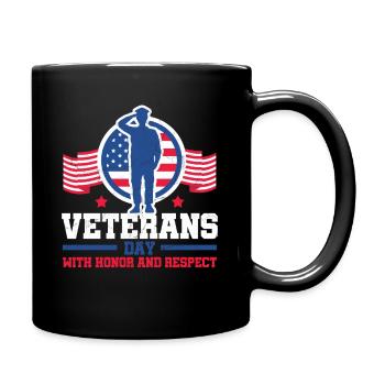 Veterans Day Vintage Memorial Day Freedom - Tasse einfarbig - Schwarz - Rechts