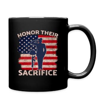 Veterans Day Vintage Memorial Day Freedom - Tasse einfarbig - Schwarz - Rechts