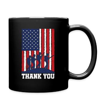 Veterans Day Vintage Memorial Day Freedom - Tasse einfarbig - Schwarz - Rechts