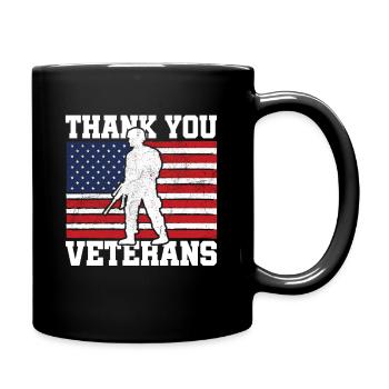 Veterans Day Vintage Memorial Day Freedom - Tasse einfarbig - Schwarz - Rechts