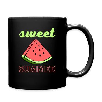 pastèque sweet summer été vacances - Mug uni - noir - Droite