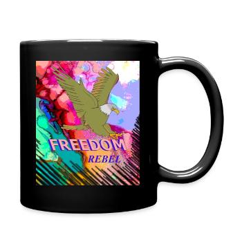 freedom rebel - Tasse einfarbig - Schwarz - Rechts