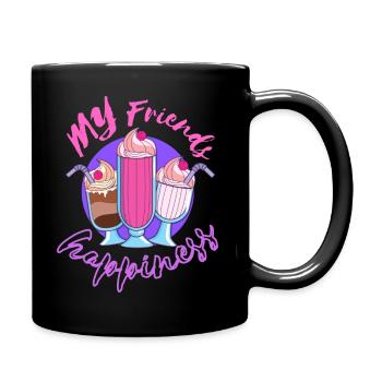 Freundschaft Glücklich sein - Tasse einfarbig - Schwarz - Rechts