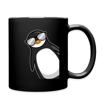 Lustiger Pinguin Mit Sonnenbrille Cooles Geschenk - Tasse einfarbig - Schwarz - Rechts