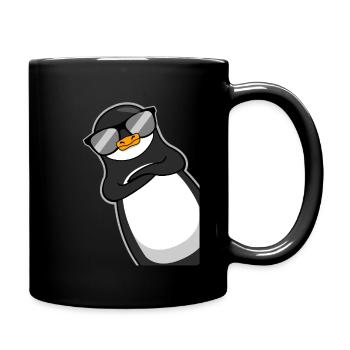 Lustiger Pinguin Mit Sonnenbrille Cooles Geschenk - Tasse einfarbig - Schwarz - Rechts