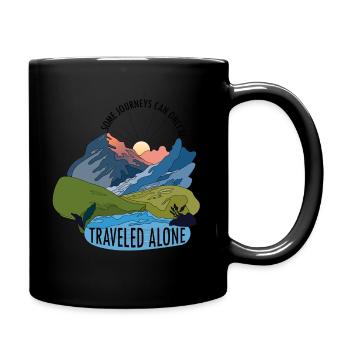 traveling alone, solo travel - Full Colour Mug - black - Right
