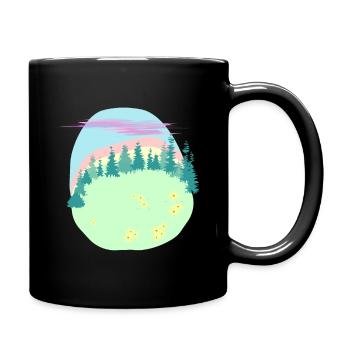 ziemlich bunte Landschaft - Tasse einfarbig - Schwarz - Rechts