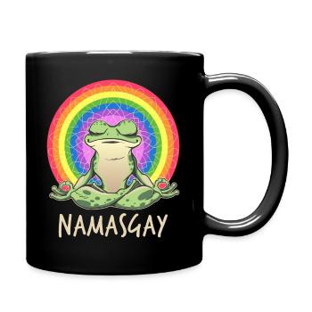 Yoga Frog médite dans le Lotus Gay Pride LGBT - Mug uni - noir - Droite