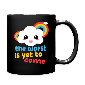 wrost yet as rainbow color cloud back - Full Colour Mug - black - Right