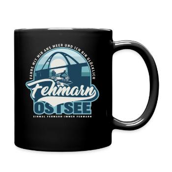 Fehmarn Ostsee - Einmal Fehmarn-Immer Fehmarn - Tasse einfarbig - Schwarz - Rechts