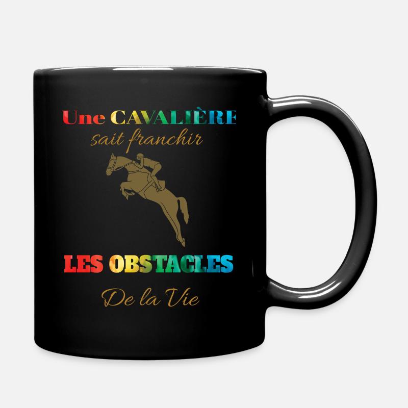 Une cavalière sait franchir les obstacles - Mug uni - noir