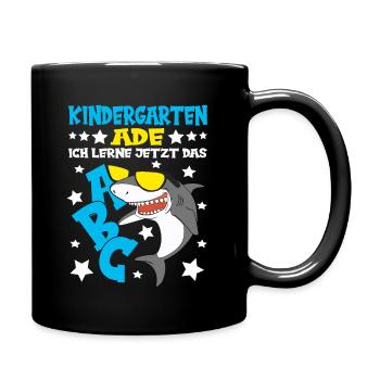 Schulkind Schulanfang Hai Einschulung Junge - Tasse einfarbig - Schwarz - Rechts