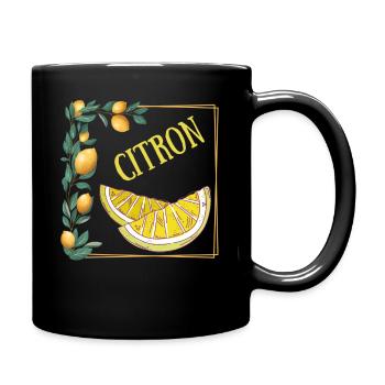 cadre citron jaune été - Mug uni - noir - Droite