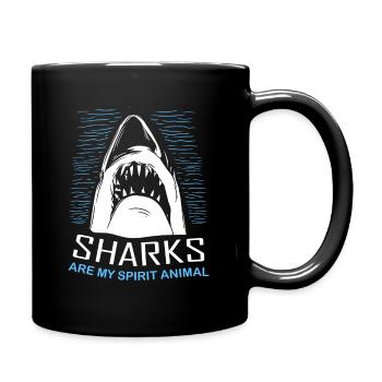 Sharks Are My Spirit Animal Diver Diving - Full Colour Mug - black - Right
