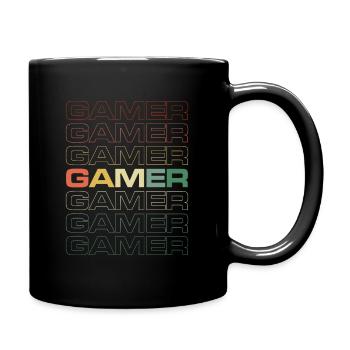Gamer, Gamer, Gamer - Tasse einfarbig - Schwarz - Rechts