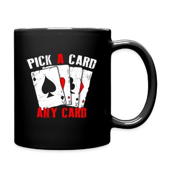 Kartenmagie Magier - Pick A Card Any Card - Tasse einfarbig - Schwarz - Rechts