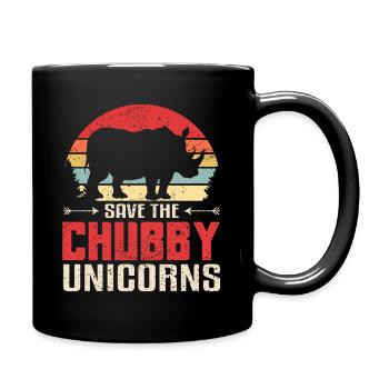 Save The Chubby Unicorns Shirt Vintage I Nashorn G - Tasse einfarbig - Schwarz - Rechts