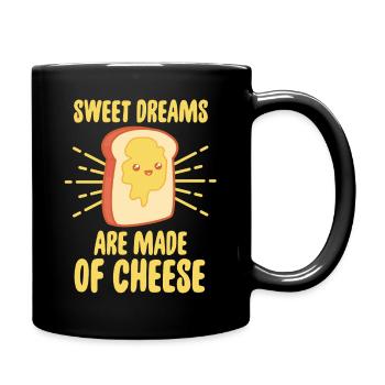 Sweet Dreams Are Made Of Cheese Funny - Full Colour Mug - black - Right