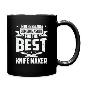Messer Selbst Schmieden Damast Stahl Schmied - Tasse einfarbig - Schwarz - Rechts
