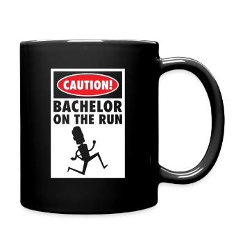 Bachelor Caution Groom Marrying Wedding Day - Full Colour Mug - black - Right
