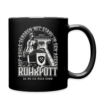 Ruhrpott Ruhrgebiet - Tasse einfarbig - Schwarz - Rechts