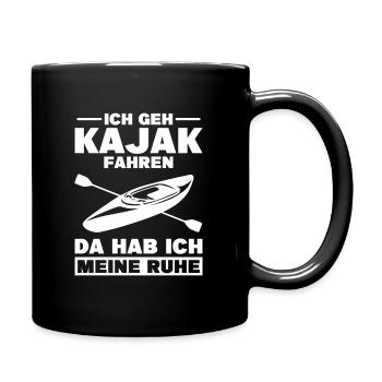 Kajakfahren Kanu Wassersport Kajakfahrer - Tasse einfarbig - Schwarz - Rechts