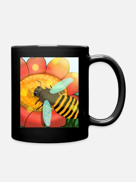 Biene - Tasse einfarbig - Schwarz