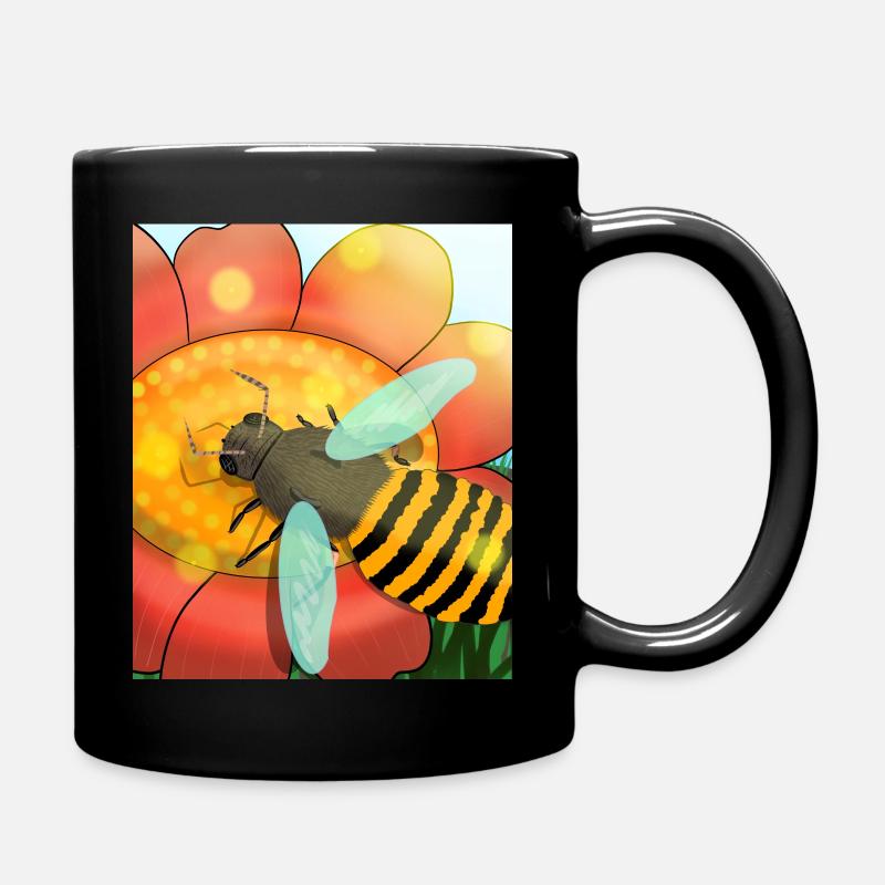 Biene - Tasse einfarbig - Schwarz