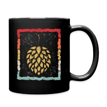 Hopfen Vintage Retro Craft Bier Liebhaber Brauen G - Tasse einfarbig - Schwarz - Rechts