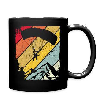 Paragliding Gleitschirmflieger Pilot Vintage Parag - Tasse einfarbig - Schwarz - Rechts